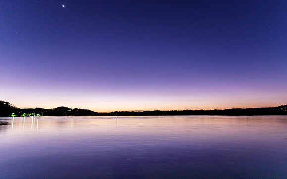 Purple and Blue - Daybreak at the Waterfront