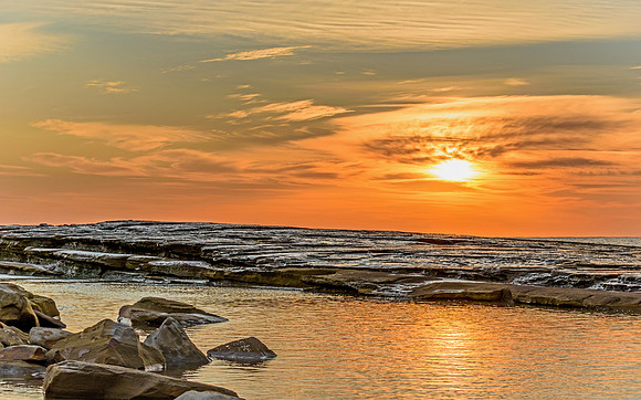 Rocky Sunrise Seascape