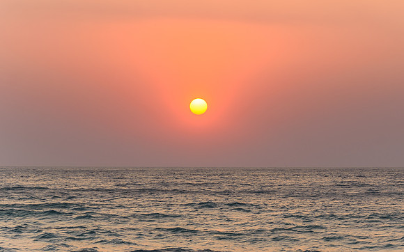 Hazy Sunrise over the Sea