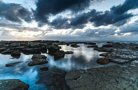 Cloudy Reflections Dawn Seascape
