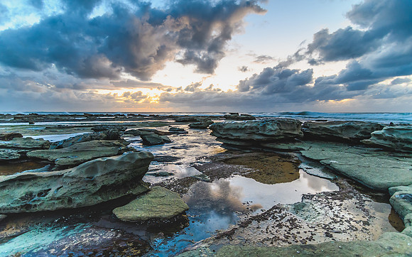 Early Morning Cloudy Seascape