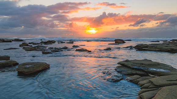 Early Morning Cloudy Seascape