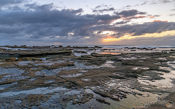 Early Morning Cloudy Seascape