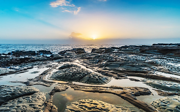 Sunrise Seascape and Rock Platform