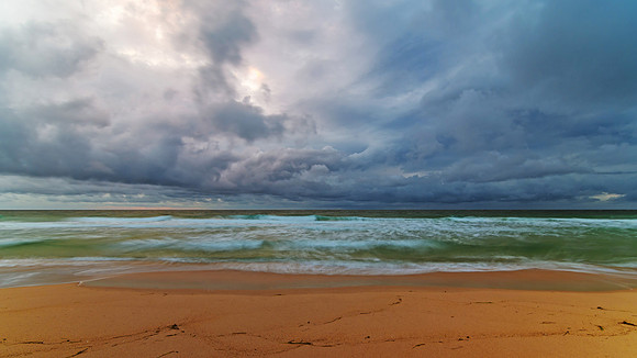 Cloudy and Overcast Daybreak at the Beach