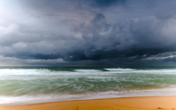 Cloudy and Overcast Daybreak at the Beach