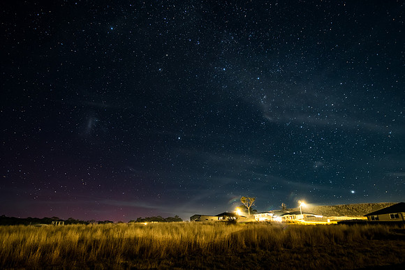 Aurora Australis beginning to light up the night sky