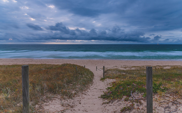 Cloudy and Overcast Daybreak at the Beach