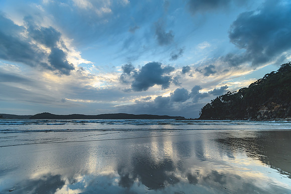Dawn Seascape with Cloudy Sky
