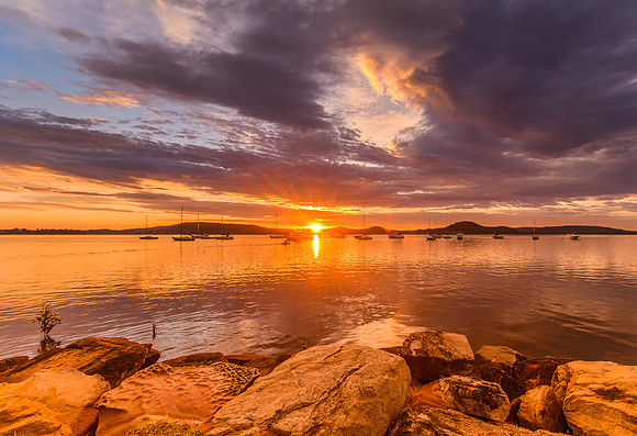Sunrise and Clouds - Waterscape over the Bay