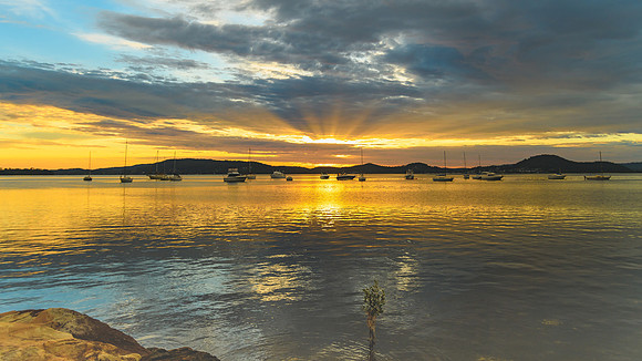 Sunrise and Clouds - Waterscape over the Bay
