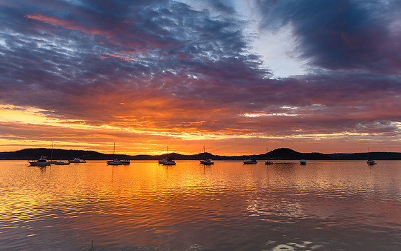 Sunrise and Clouds - Waterscape over the Bay