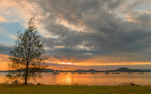 Sunrise and Clouds - Waterscape over the Bay