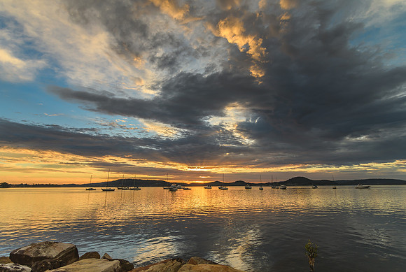 Sunrise and Clouds - Waterscape over the Bay