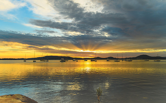 Sunrise and Clouds - Waterscape over the Bay
