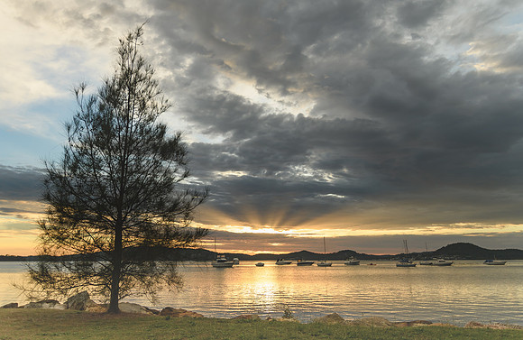 Sunrise and Clouds - Waterscape over the Bay