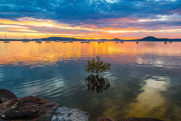 Sunrise and Clouds - Waterscape over the Bay