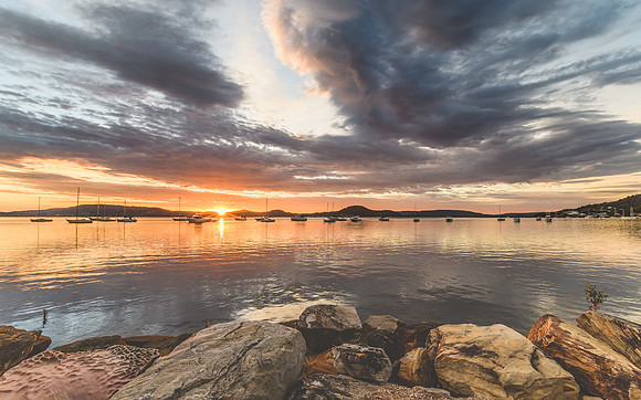 Sunrise and Clouds - Waterscape over the Bay