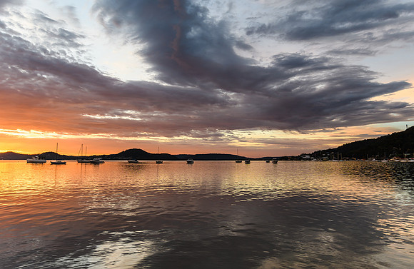 Sunrise and Clouds - Waterscape over the Bay
