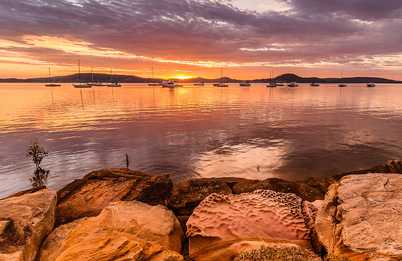 Sunrise and Clouds - Waterscape over the Bay