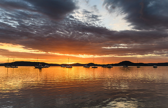 Sunrise and Clouds - Waterscape over the Bay