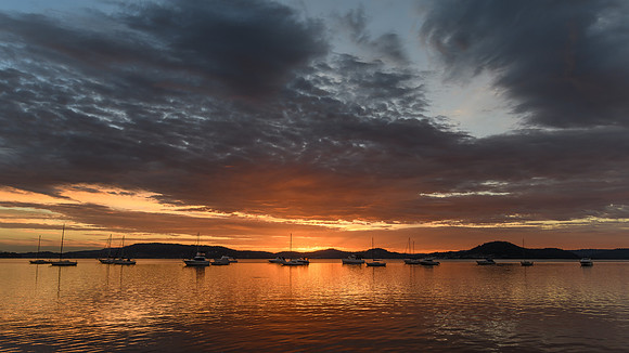 Sunrise and Clouds - Waterscape over the Bay