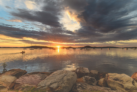 Sunrise and Clouds - Waterscape over the Bay