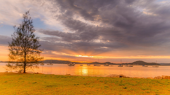 Sunrise and Clouds - Waterscape over the Bay