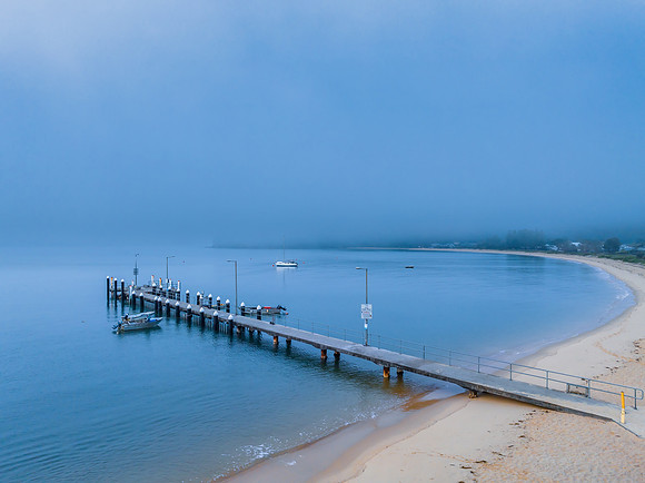 One foggy morning over the bay