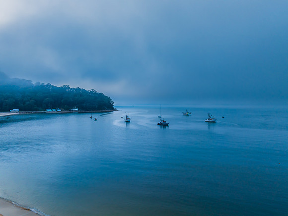 One foggy morning over the bay