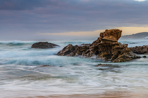 Rocks and waves - sunrise seascape at Bermagui