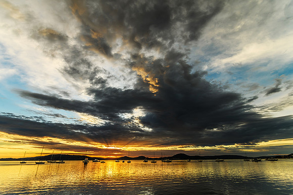 Sunrise and Clouds - Waterscape over the Bay