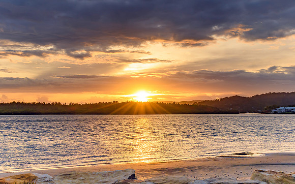Shimmering Sunrise Waterscape