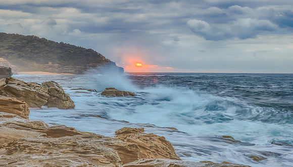 Cloudy Sunrise Seascape
