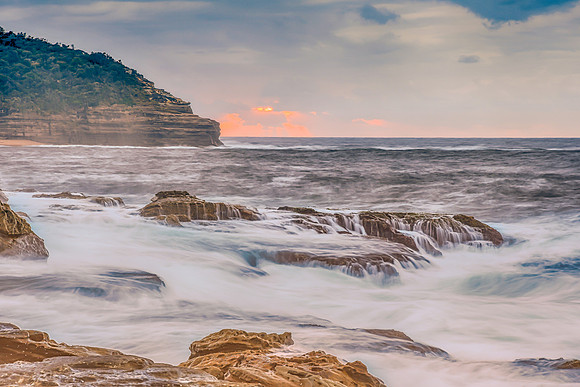Cloudy Sunrise Seascape