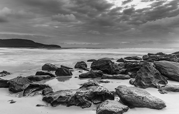 Dawn Seascape in Black and White