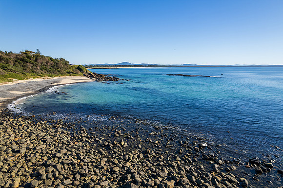 Pebbly Beach Aerial Morning Seascape