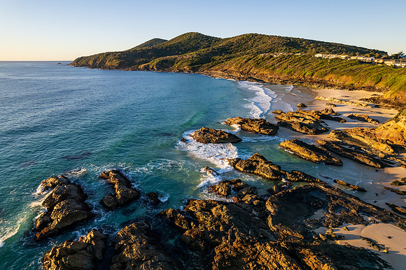 Burgess Beach Aerial Early Morning Seascape