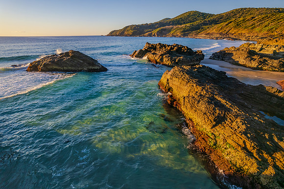 Burgess Beach Aerial Early Morning Seascape