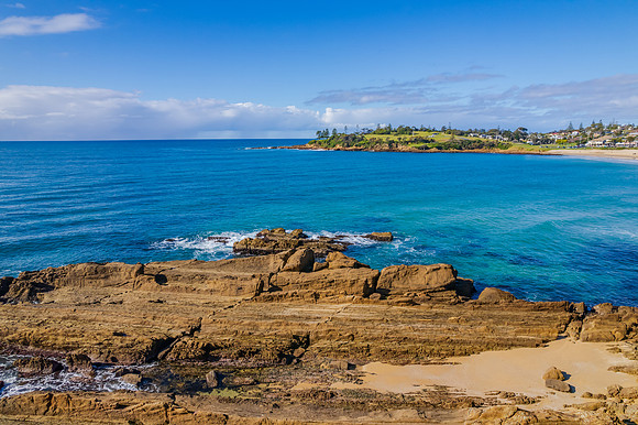 A winters day aerial seascape from Bermagui