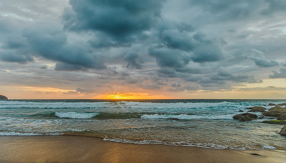 Cloudy Sunrise Seascape