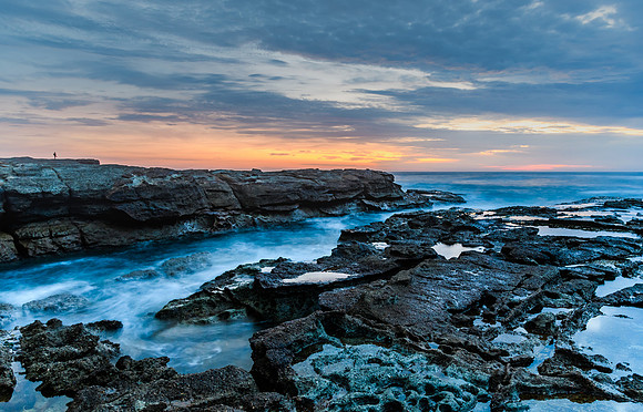 Sunrise Seascape and Rocky Headland