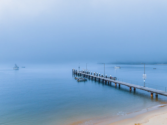 One foggy morning over the bay