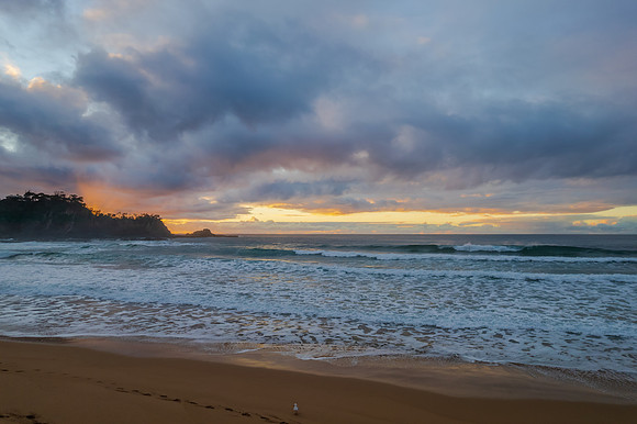 South Coast Sunrise Seascape and light high cloud