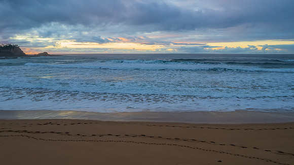 South Coast Sunrise Seascape and light high cloud