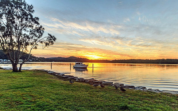Sunrise Waterscape and Reflections on the Bay