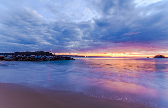Colourful Dawn Seascape with Clouds