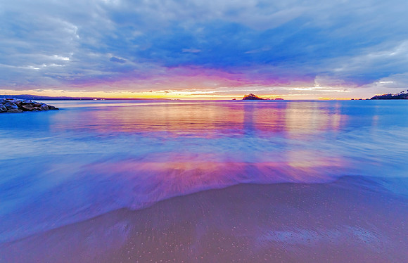 Colourful Dawn Seascape with Clouds