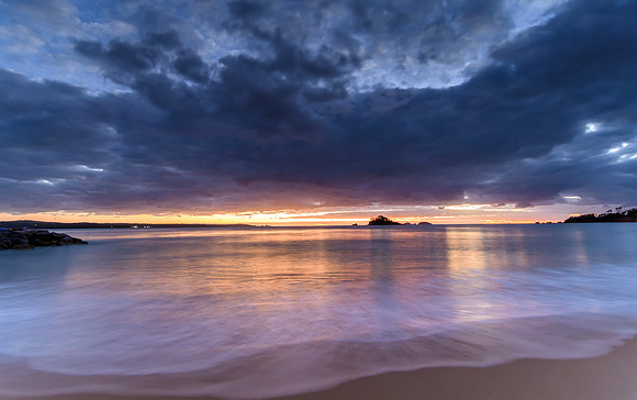 Dawn Seascape with Silhouettes