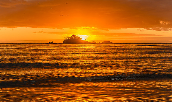 Sunrise Seascape with Island